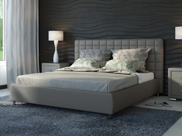 Спальная кровать Corso-3 200x200, Экокожа (Серый) в Шадринске