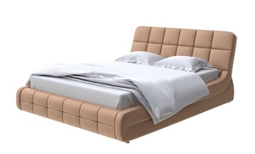 Двуспальная кровать Corso-6 140x200, Экокожа (Бронзовый перламутр) в Шадринске