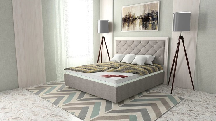Двуспальная кровать Манхэттен 180х200 (с основанием), с высотой спинки - 140 см в Кургане - изображение 2
