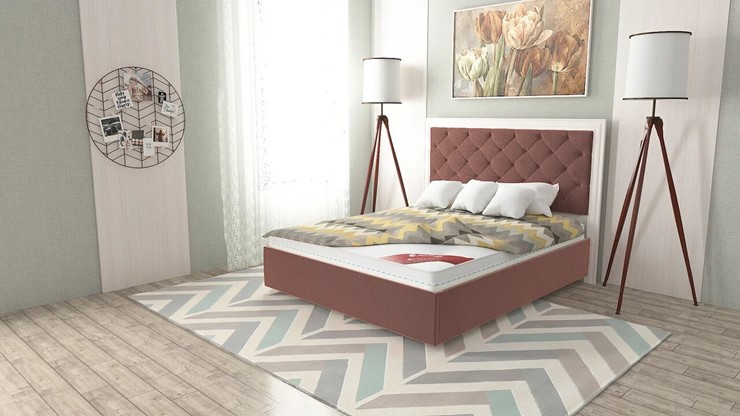 Двуспальная кровать Манхэттен 180х200 (с основанием), с высотой спинки - 140 см в Кургане - изображение 7