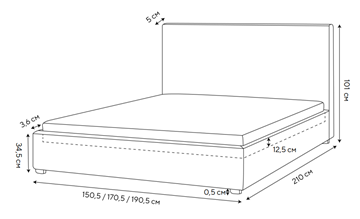Кровать 2-спальная Mono 140х200, Велюр (Monopoly Миндаль (111)) в Кургане - предосмотр 1