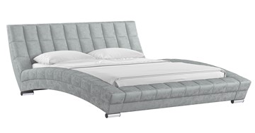 Кровать 2-спальная Оливия 160 арт. Дарлинг грей сандал (светло-серый) с основанием в Кургане