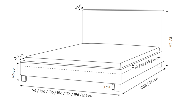 Двуспальная кровать Rhomby 160х200, Рогожка (Тетра Бежевый) в Шадринске - изображение 1
