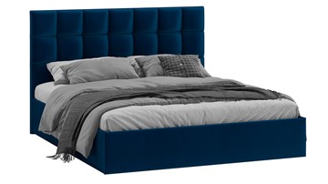 Кровать двуспальная с подъемным механизмом Эмбер (Велюр Confetti Blue) в Шадринске