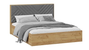 Спальная кровать с подъемным механизмом Хилтон Тип 1 без заглушины (Дуб Крафт золотойВелюр Серый) в Кургане