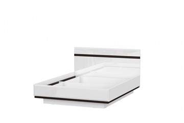 Спальная кровать Соло универсальная 1,6х2,0, белый/белый глянец/венге в Кургане