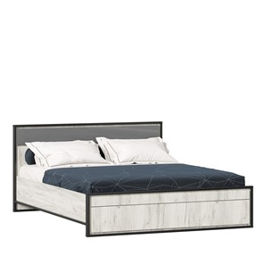 Спальная кровать Техно 1600 (С основанием) Дуб крафт белый/Серый шифер 678.140 в Кургане