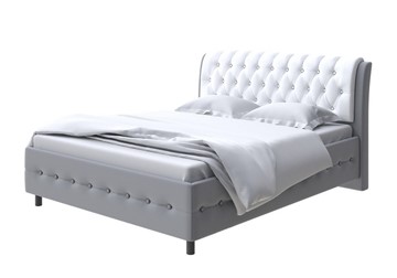 Двуспальная кровать Como (Veda) 4 180х200, Экокожа (Серый с белым) в Шадринске