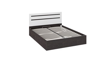 2-спальная кровать с подъемным механизмом Фьюжн ТД-260.01.04 (Белый глянец, Венге Линум) в Шадринске