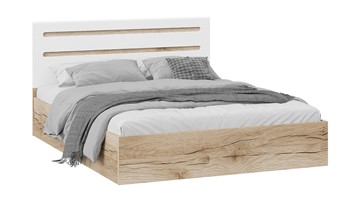 Кровать 2-спальная с подъемным механизмом Фьюжн ТД-260.01.04 (Дуб Делано, Белый глянец) в Кургане