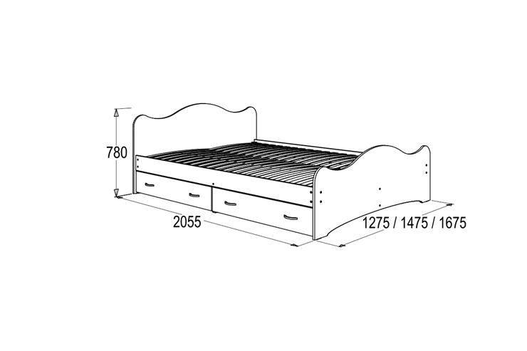 Кровать односпальная 6 с ящиками, 90х200 Млечный дуб с основанием в Шадринске - изображение 1