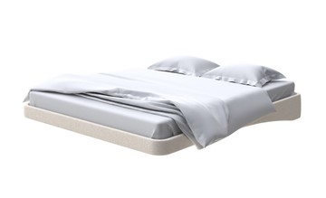 Парящая кровать 2-спальная 180х200, Искусственная шерсть (Лама Бежевый) в Шадринске