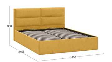 Кровать с подъемным механизмом Глосс Тип 1 (Микровелюр Wellmart Yellow) в Шадринске - предосмотр 1