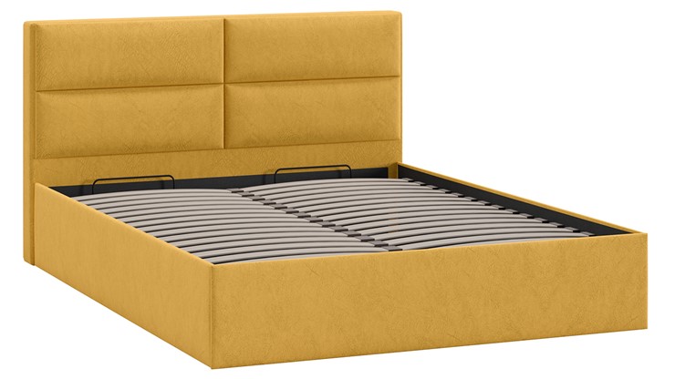 Кровать с подъемным механизмом Глосс Тип 1 (Микровелюр Wellmart Yellow) в Шадринске - изображение 2