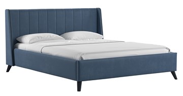 Кровать с механизмом двуспальная Мелисса 180,арт. Тори 83 велюр (серо-синий) + кроватное дно в Кургане