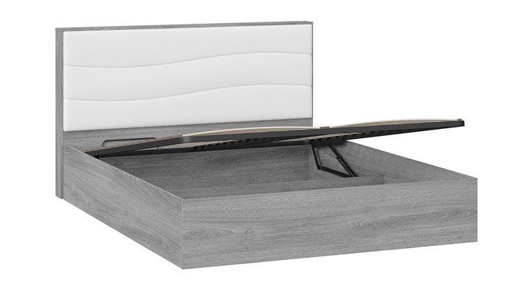 Кровать с подъемным механизмом Миранда тип 1 (Дуб Гамильтон/Белый глянец) в Шадринске - изображение 3