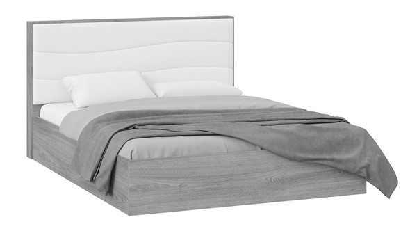 Кровать с подъемным механизмом Миранда тип 1 (Дуб Гамильтон/Белый глянец) в Шадринске - изображение