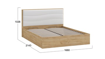 Двуспальная кровать с механизмом Миранда тип 1 (Дуб крафт золотой/Белый глянец) в Шадринске - предосмотр 1