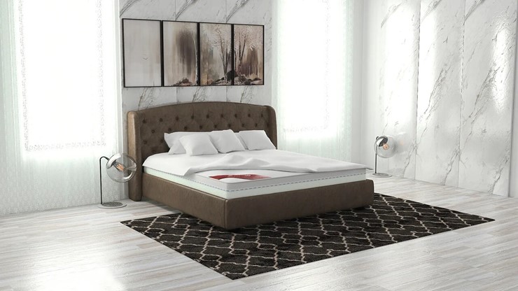 Кровать с механизмом 1.5-спальная Сильва 140х200 (с коробом) в Кургане - изображение 11