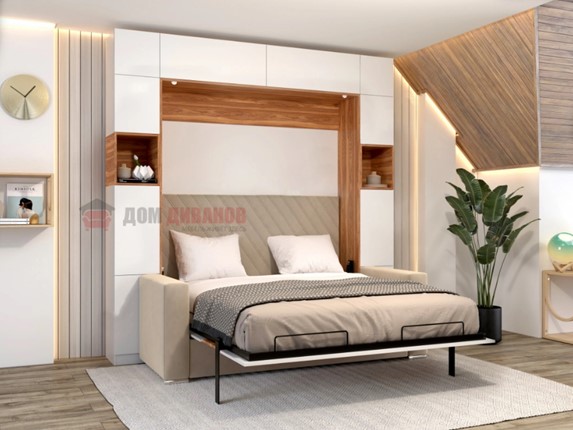 Кровать-шкаф с диваном Аделина 1400х2000 в Кургане - изображение