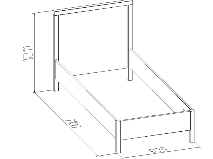 Кровать односпальная Bauhaus 5 + 5.1 Основание с гибкими ламелями 900, Дерево, Дуб Сонома в Шадринске - изображение 2