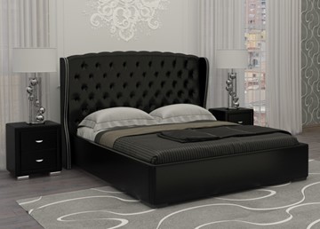 Двуспальная кровать Dario Grace 140x200, Экокожа (Черный) в Шадринске