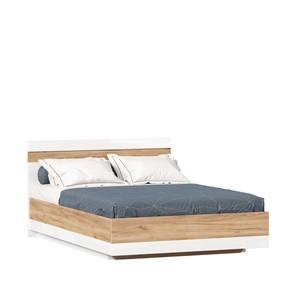 Спальная кровать Фиджи 1400 с подъемным механизмом ЛД 659.081, Дуб золотой/Белый в Шадринске