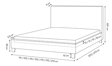 Спальная кровать Lino 140х200, Велюр (Monopoly Прованский синий (792)) в Шадринске - предосмотр 1