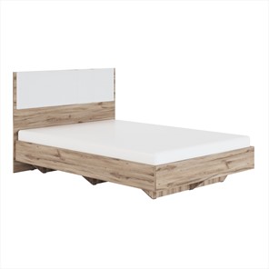 Спальная кровать Николь (мод.1.2) 1,4 белая экокожа, с ортопедическим основанием в Шадринске