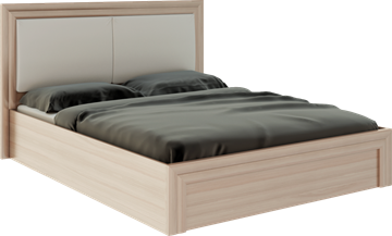 Двуспальная кровать с механизмом Глэдис М32 (Шимо светлый/Белый текстурный) в Шадринске