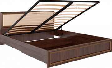 Кровать с подъемным механизмом Беатрис М11 с мягким изголовьем (Орех Гепланкт) в Шадринске