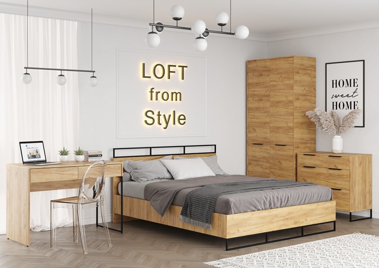 Набор мебели для спальни Loft, Дуб крафт золотой в Шадринске - изображение