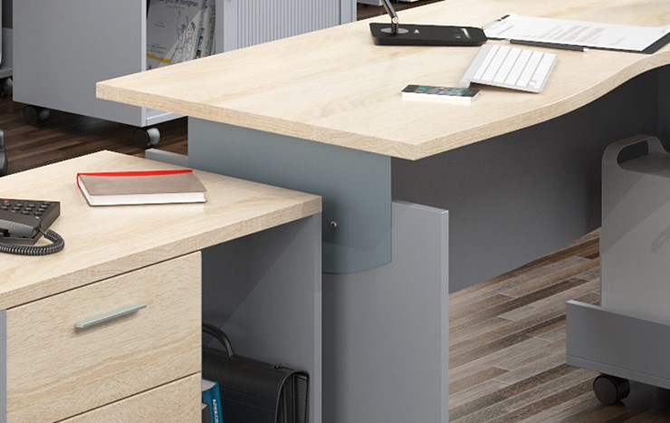Комплект офисной мебели OFFIX-NEW для 4 сотрудников с двумя шкафами в Шадринске - изображение 2