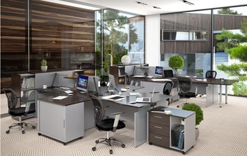 Мебель для персонала OFFIX-NEW для двух сотрудников и руководителя в Шадринске - предосмотр 1
