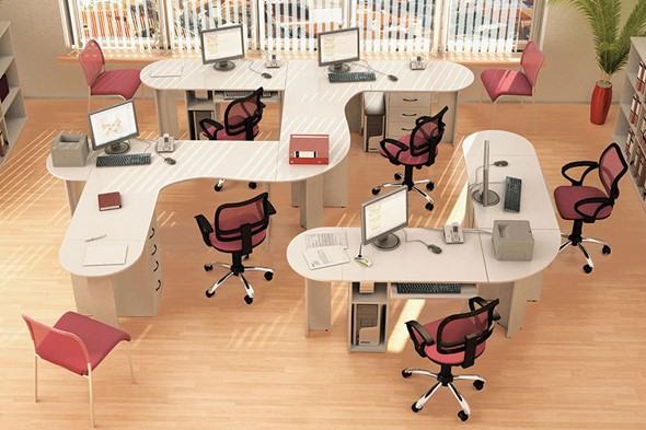 Офисный комплект мебели Классик для 5 сотрудников в Шадринске - изображение