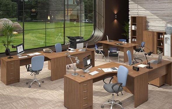 Офисный комплект мебели IMAGO три стола, 2 шкафа, стеллаж, тумба в Шадринске - изображение