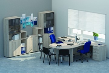 Комплект офисной мебели Twin для 2 сотрудников с совмещенными столами в Шадринске - предосмотр