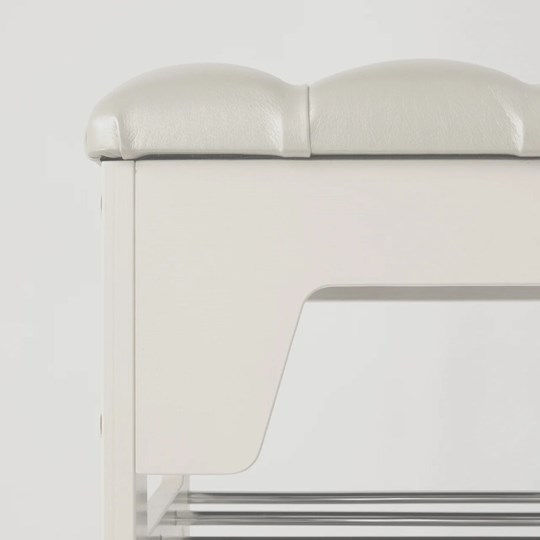 Банкетка Грейс, цвет Молочный дуб/экокожа Белый каретная стяжка в Шадринске - изображение 3