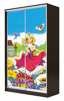 Шкаф-купе 2-створчатый ХИТ 23-4-12-77-11, Принцесса, венге в Шадринске - изображение