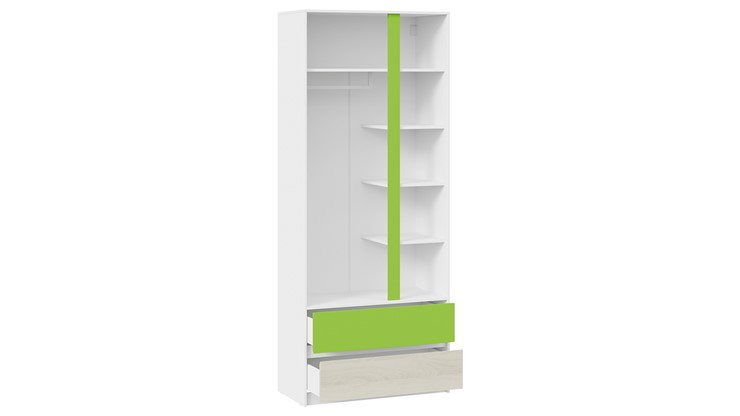 Распашной шкаф Сканди СМ-386.07.26-26 (Дуб Гарден, Белая, Зеленый) в Шадринске - изображение 2