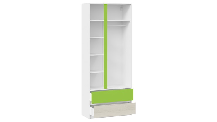Распашной шкаф Сканди СМ-386.07.26-26 (Дуб Гарден, Белая, Зеленый) в Шадринске - изображение 3