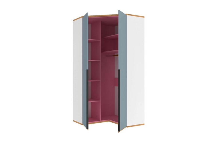 Угловой шкаф Урбан 528.060, белый/розовый в Шадринске - изображение 2