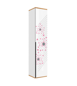 Шкаф одностворчатый Урбан 528.040, белый/розовый в Шадринске