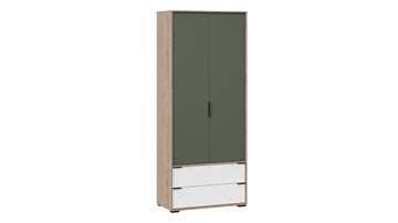 Шкаф для одежды Лео ТД-410.07.22 (Гикори джексон/Белый матовый/Дымчатый зеленый) в Кургане