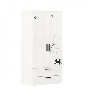 2-створчатый шкаф комбинированный Джоли ЛД 535.040, Серый шелк в Кургане