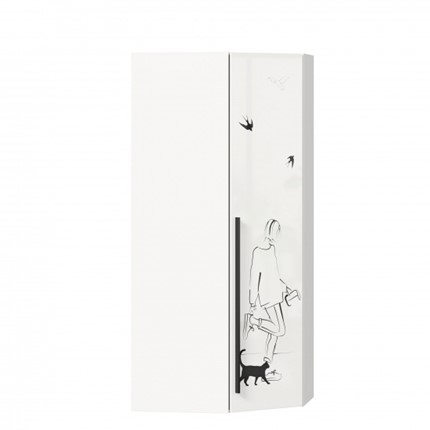 Шкаф распашной угловой Джоли 45 ЛД 535.030, Серый шелк в Шадринске - изображение