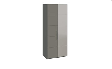 Распашной шкаф Наоми с 1 зеркальной правой дверью, цвет Фон серый, Джут СМ-208.07.04 R в Шадринске