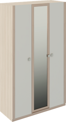 Шкаф распашной Глэдис М23 (Шимо светлый/Белый текстурный) в Кургане - изображение
