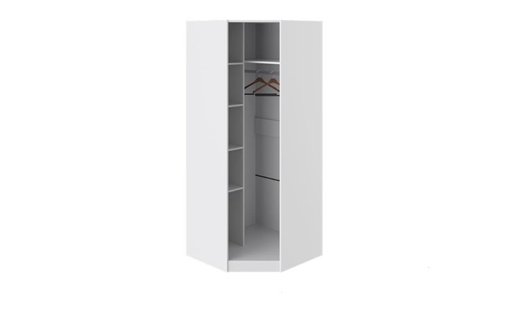 Угловой шкаф Наоми с зеркальной правой дверью, цвет Белый глянец СМ-208.07.07 R в Шадринске - изображение 1