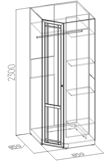 Угловой шкаф Sherlock 63+ фасад стандарт, Дуб Сонома в Шадринске - изображение 2